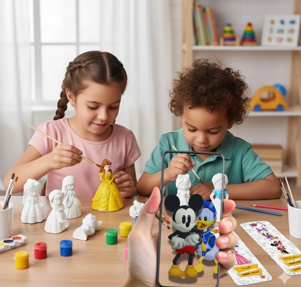 Mini Royaume Disney en Plâtre – Colorie & Explore en AR